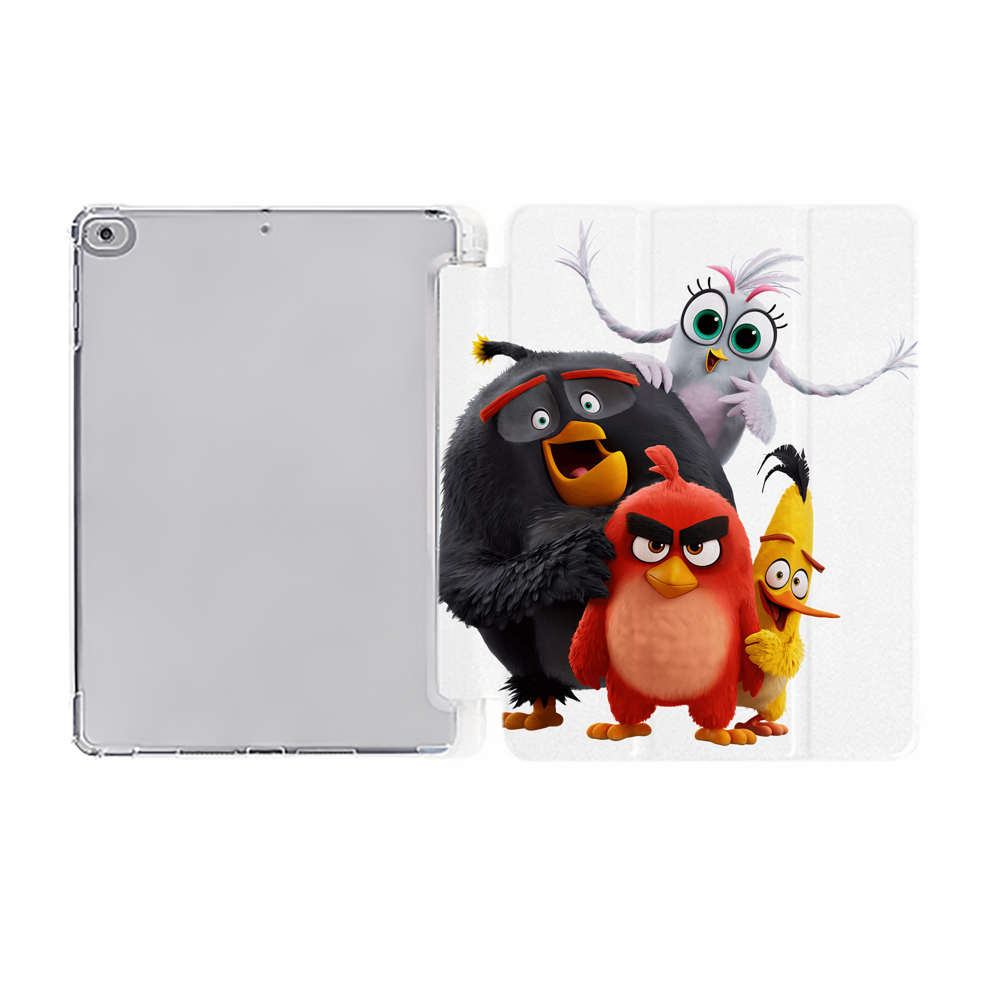 （画像用） Angry Birds アングリーバード IPad ケース ペン収納付き 三つ折りスタンド PUレザー×シリコン 対応機種9.5/10.5/10.9インチ